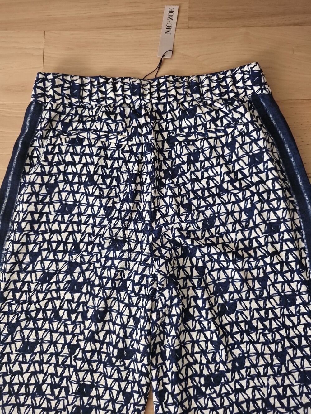 NIC+ZOE Etched Angle Blue Patterned Wide-Leg Pants Size 6 - Picture 8 of 13